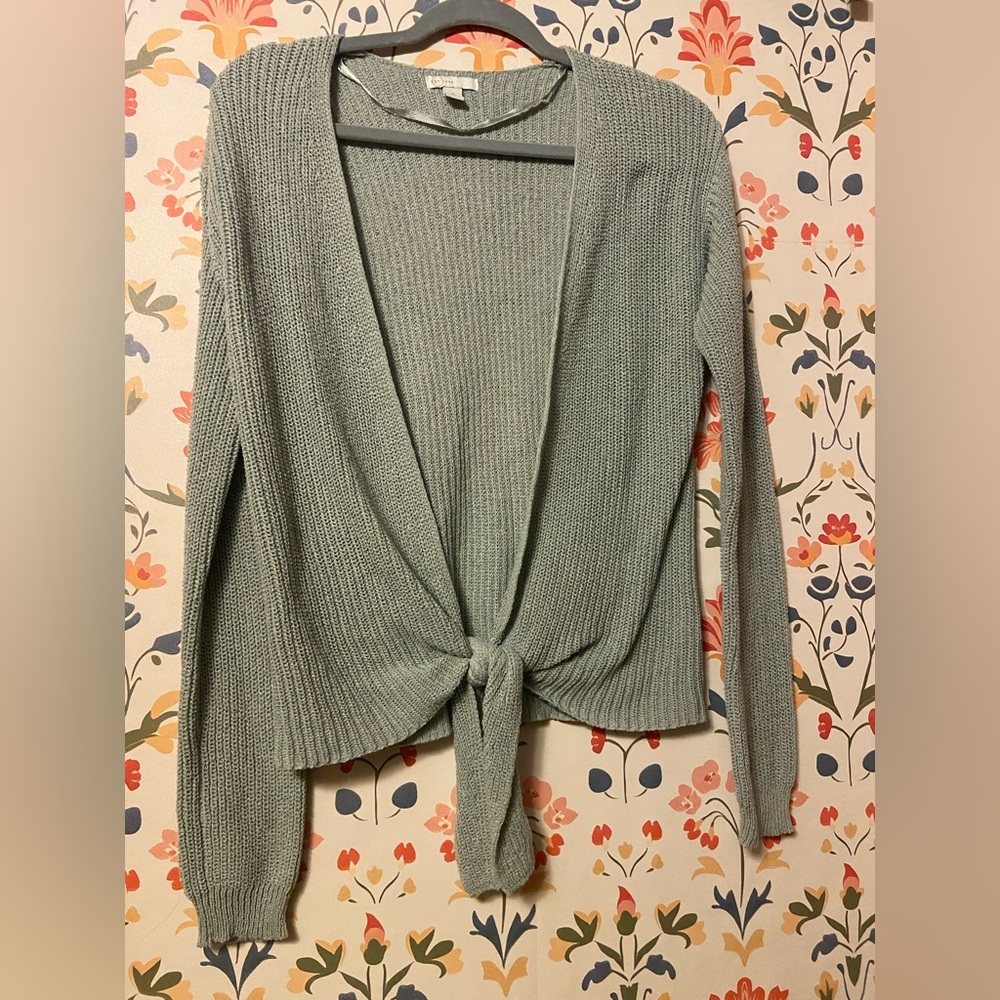 Cato Women's Tie-Front Cardigan - Soft Green